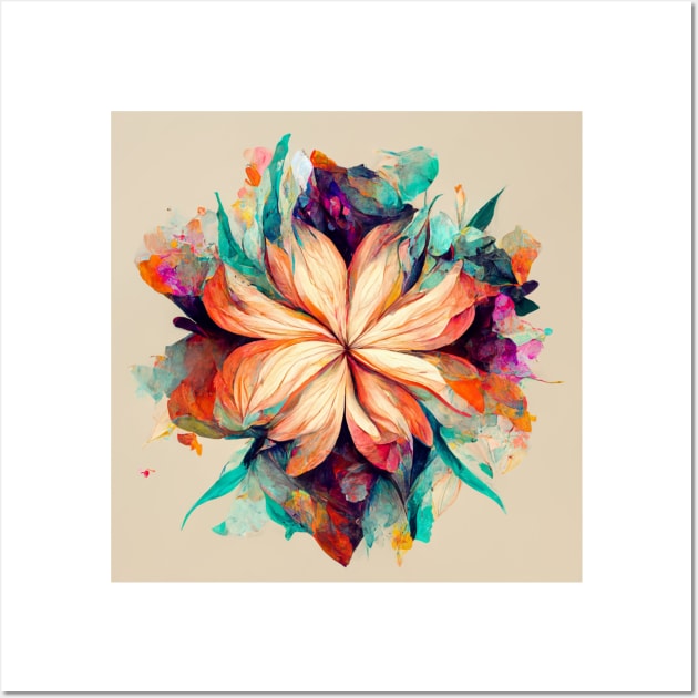 beautiful Flower Art Illustration Abstract Pattern Floral roses Wall Art by FoolDesign